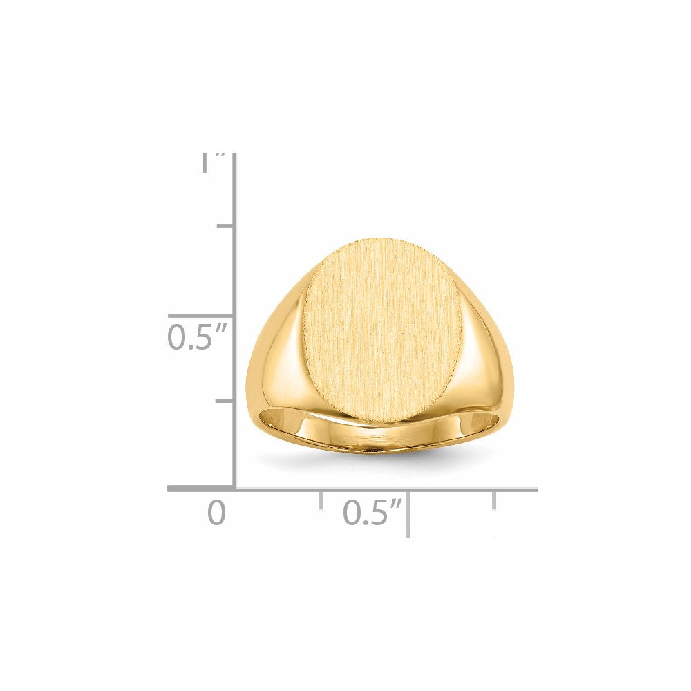 14k 13.0x16.0mm Closed Back Signet Ring