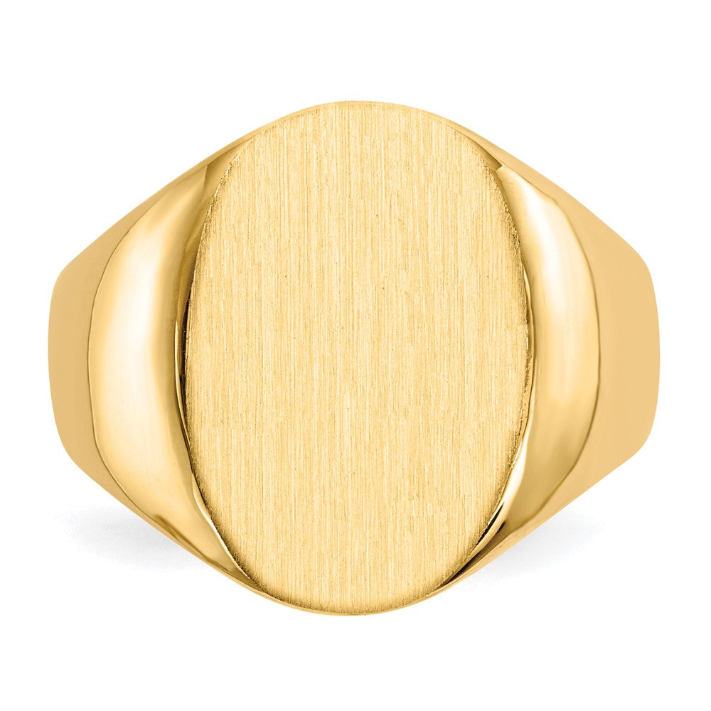 14k 14.0x18.0mm Closed Back Mens Signet Ring