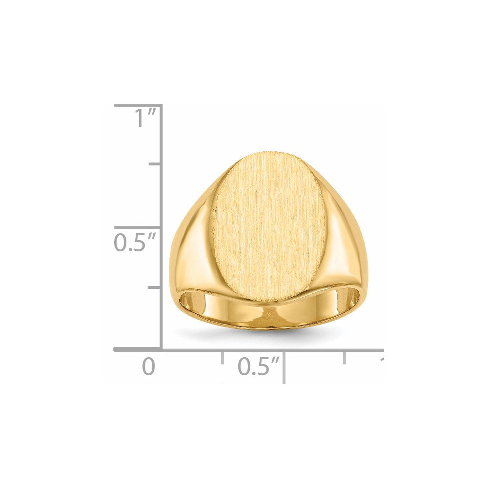 14k 14.0x18.0mm Closed Back Mens Signet Ring
