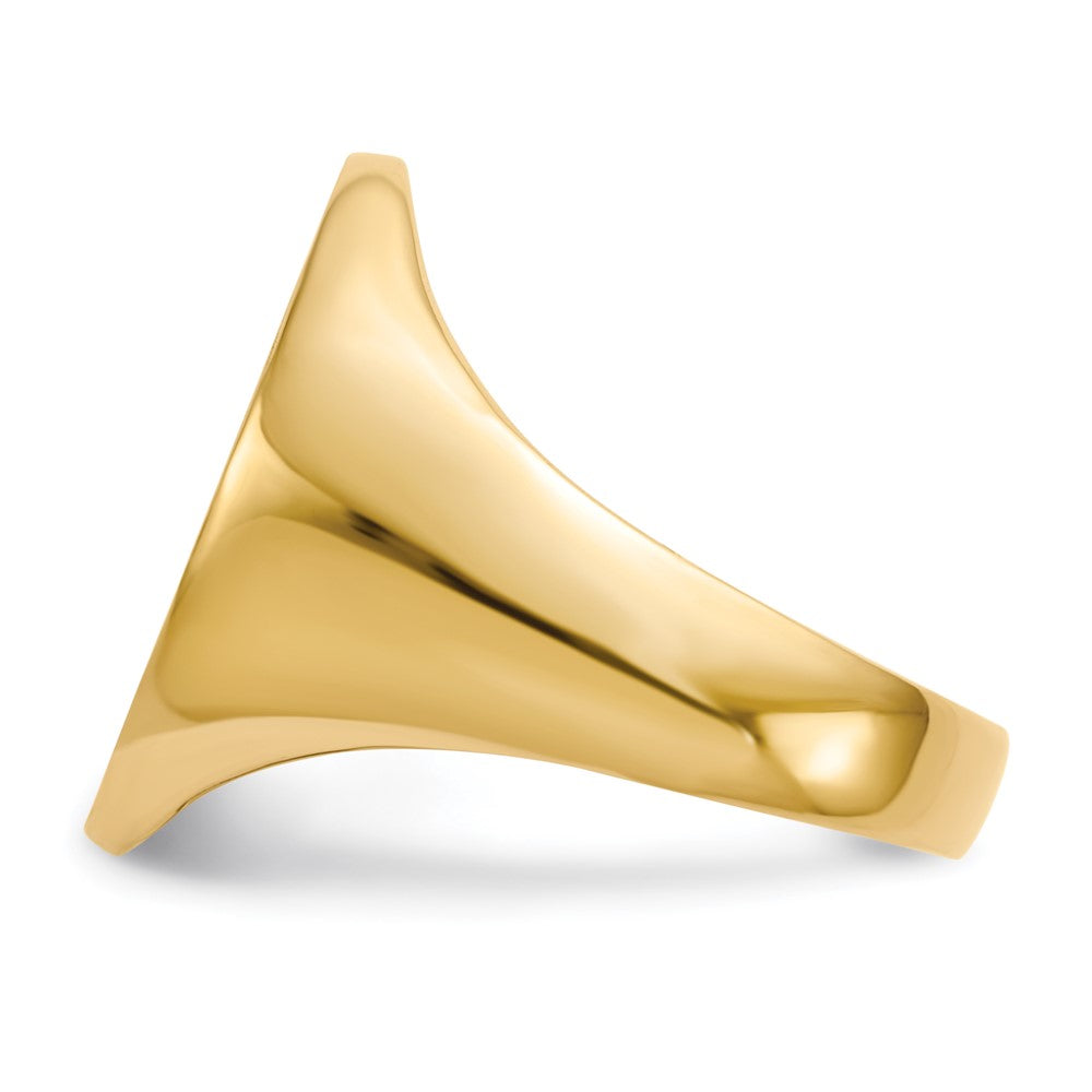 14k 16.0x20.5mm Closed Back Mens Signet Ring
