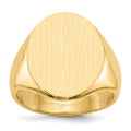 14k 16.0x20.5mm Closed Back Mens Signet Ring