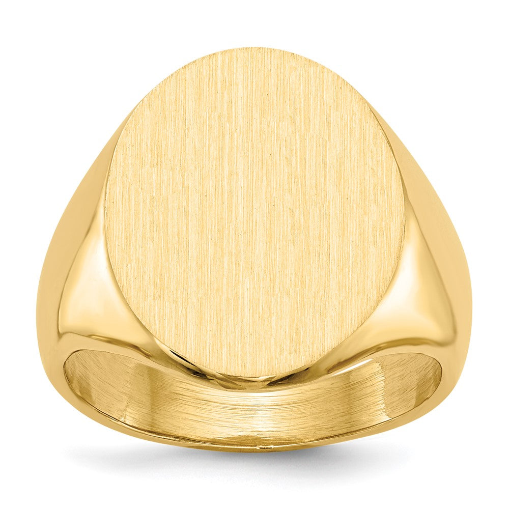 14k 16.0x20.5mm Closed Back Mens Signet Ring