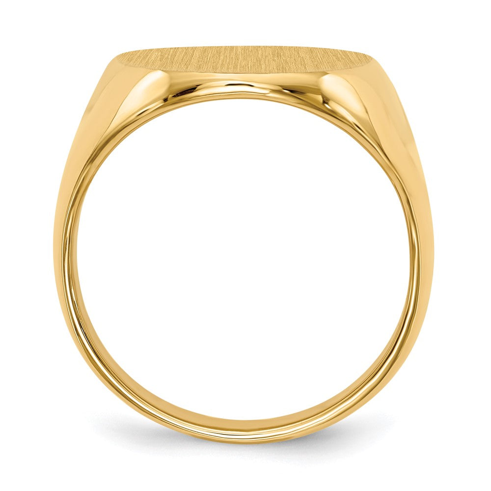 14k 16.0 x21.5mm Closed Back Mens Signet Ring