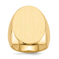 14k 19.0x26.5mm Closed Back Mens Signet Ring