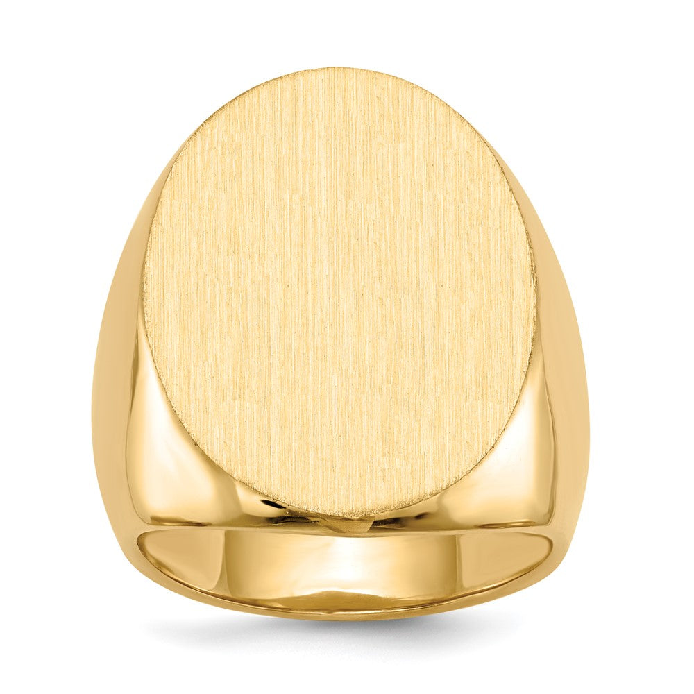 14k 19.0x26.5mm Closed Back Mens Signet Ring