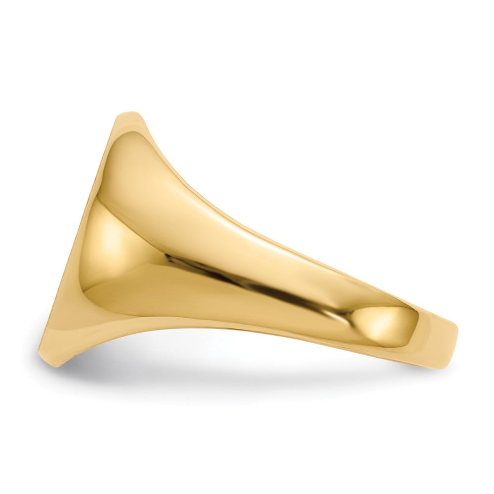14k 11.0x12.5mm Open Back Signet Ring