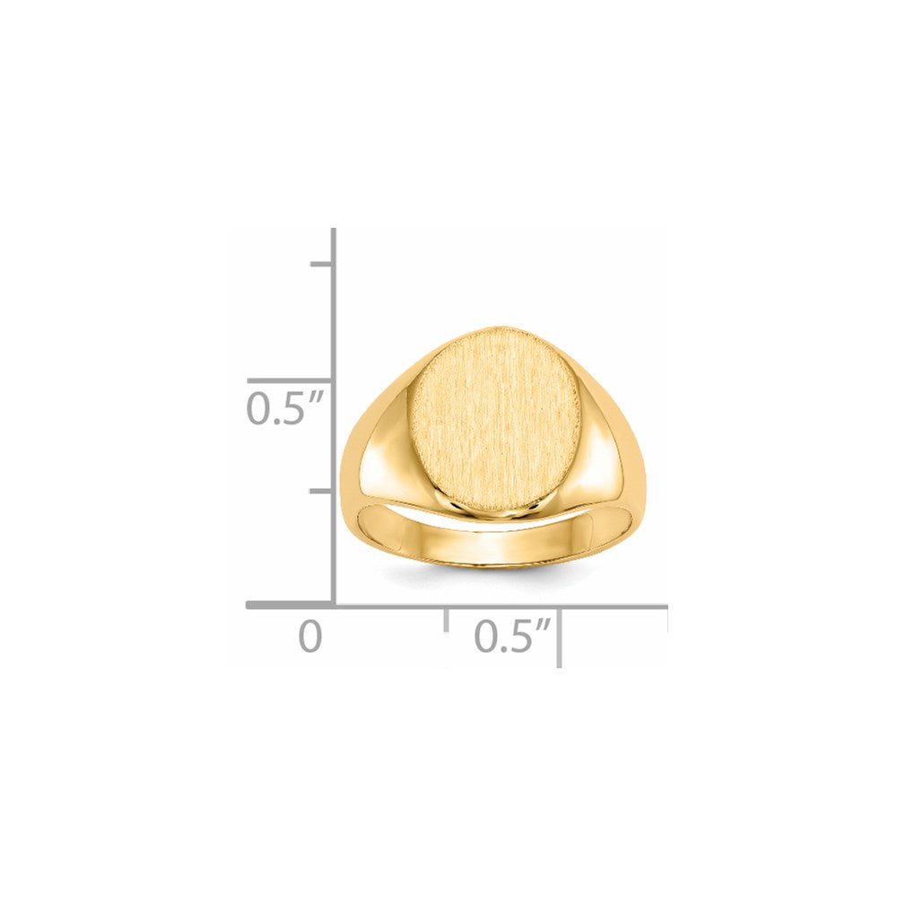 14k 11.0x12.5mm Open Back Signet Ring
