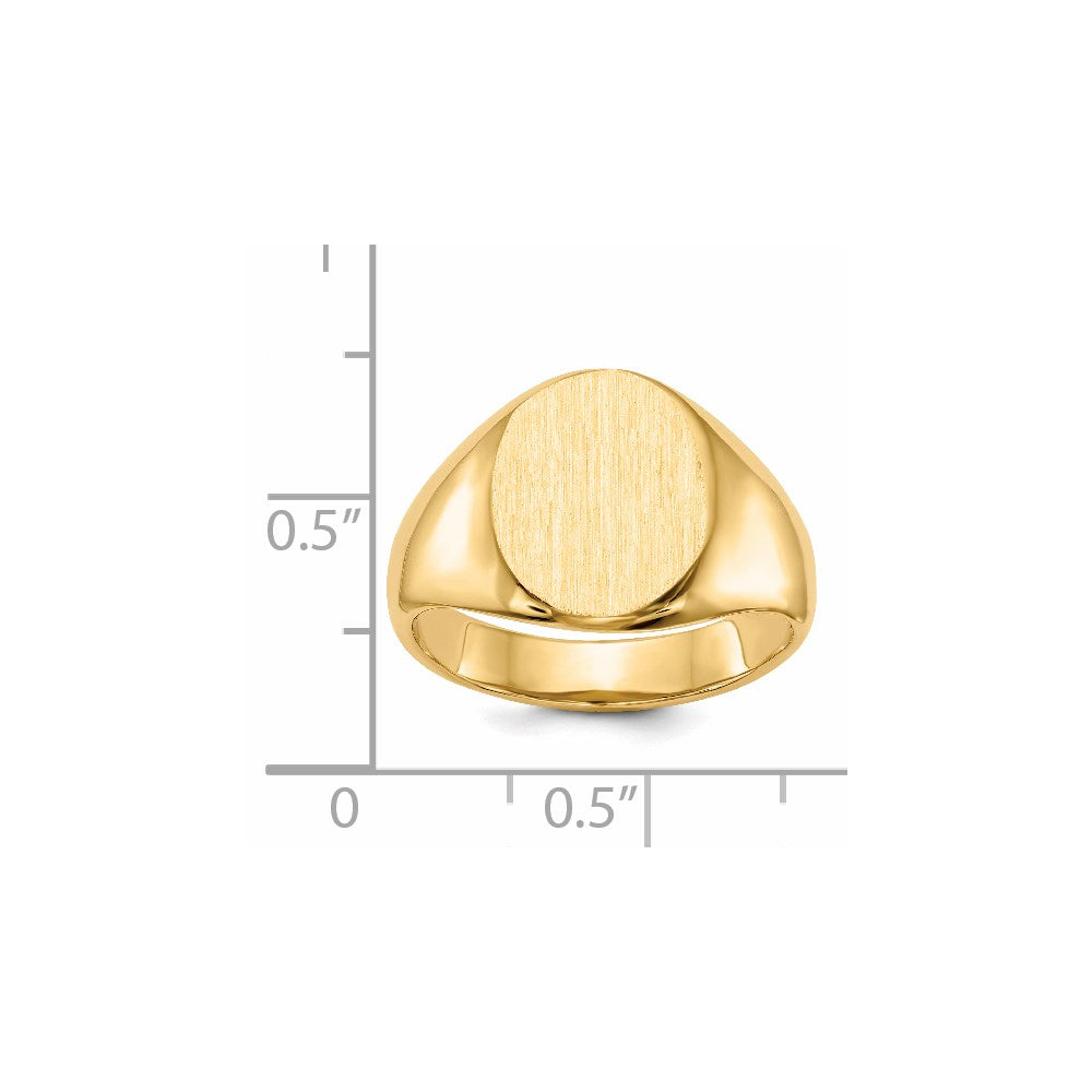 14k 11.5x13.5mm Open Back Signet Ring