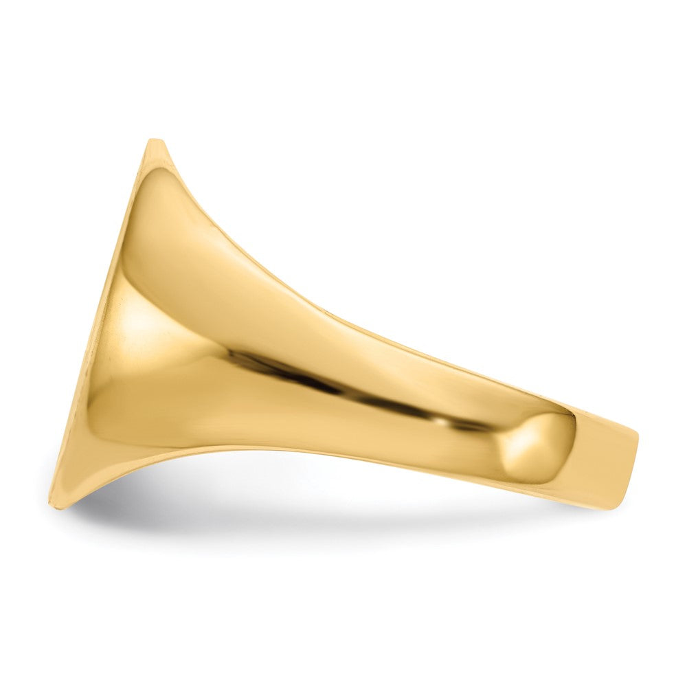 14k 11.5x13.0mm Open Back Mens Signet Ring