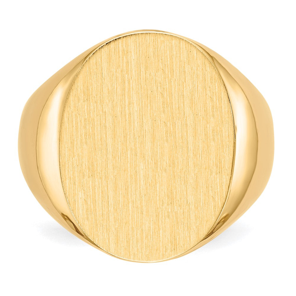 14k 16.0x20.5mm Open Back Mens Signet Ring