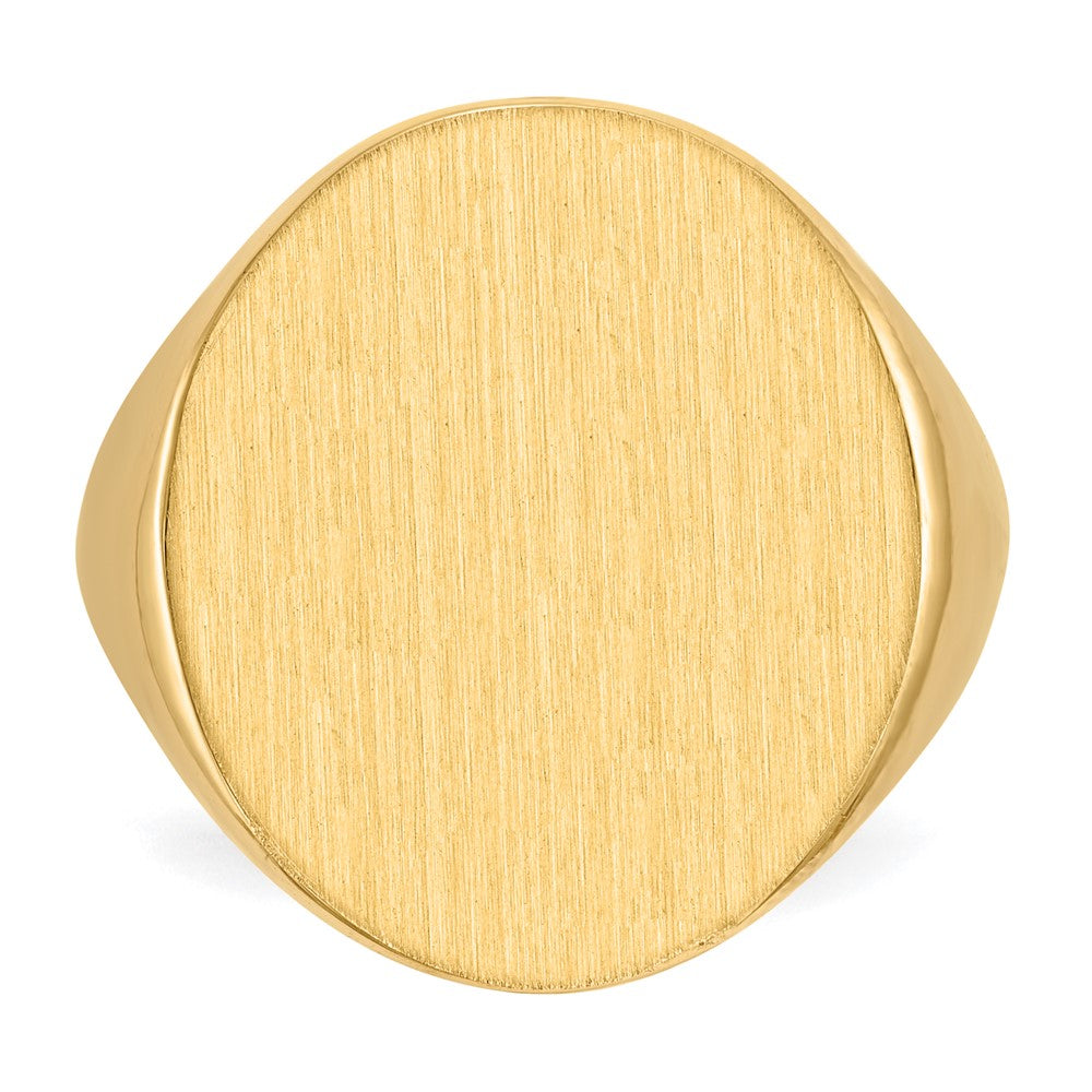 14k 18.0x22.0mm Open Back Mens Signet Ring