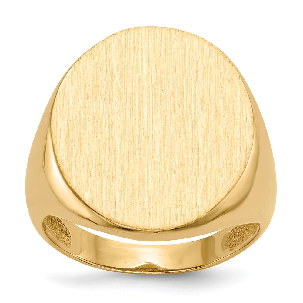 10k 22.0x18.0mm Open Back Men's Signet Ring