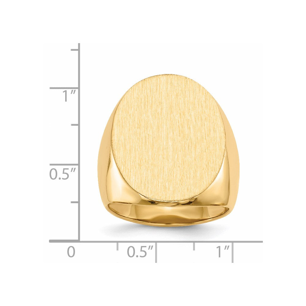 14k 19.0x26.5mm Open Back Mens Signet Ring