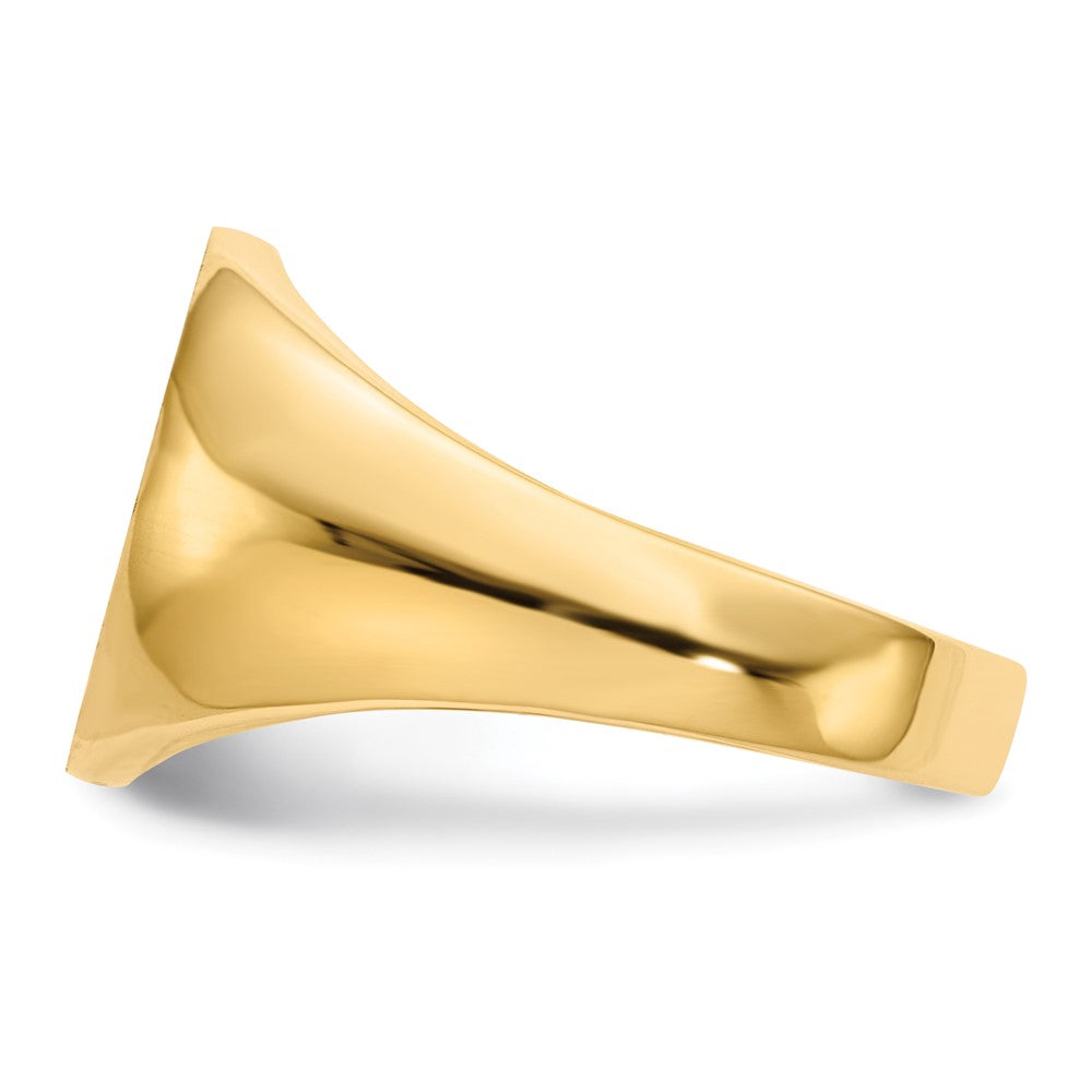 14k 13.0x14.0mm Closed Back Mens Signet Ring