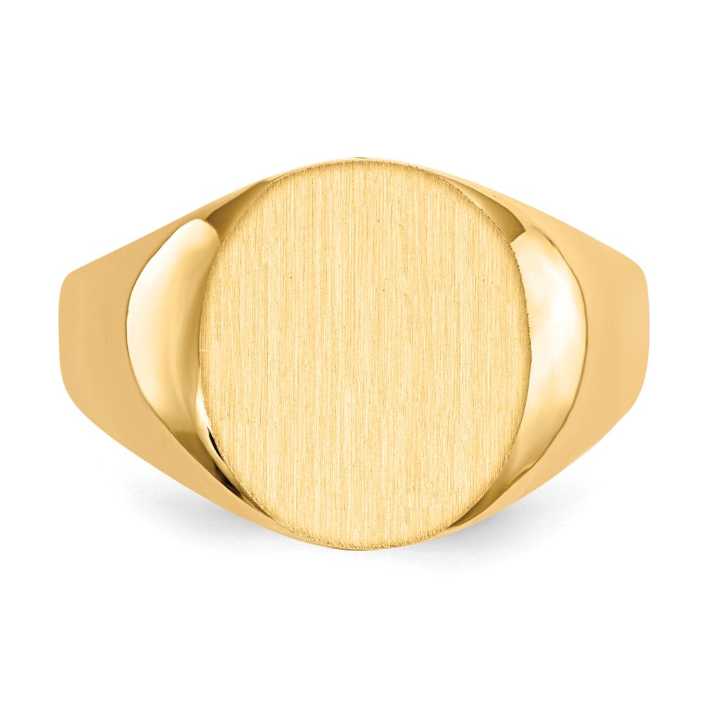 14k 13.0x14.0mm Closed Back Mens Signet Ring