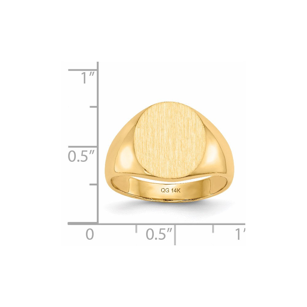 14k 13.0x14.0mm Closed Back Mens Signet Ring
