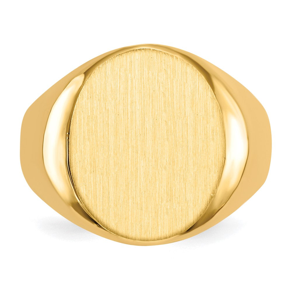 14k 14.5x17.5mm Closed Back Mens Signet Ring
