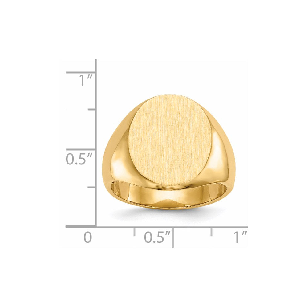 14k 14.5x17.5mm Closed Back Mens Signet Ring