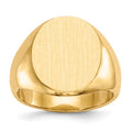 18ky 17.5x14.5mm Closed Back Men's Signet Ring
