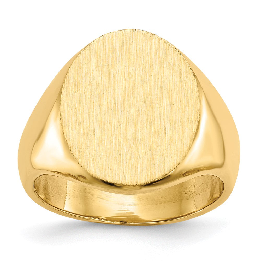 10ky 17.5x14.0mm Closed Back Men's Signet Ring
