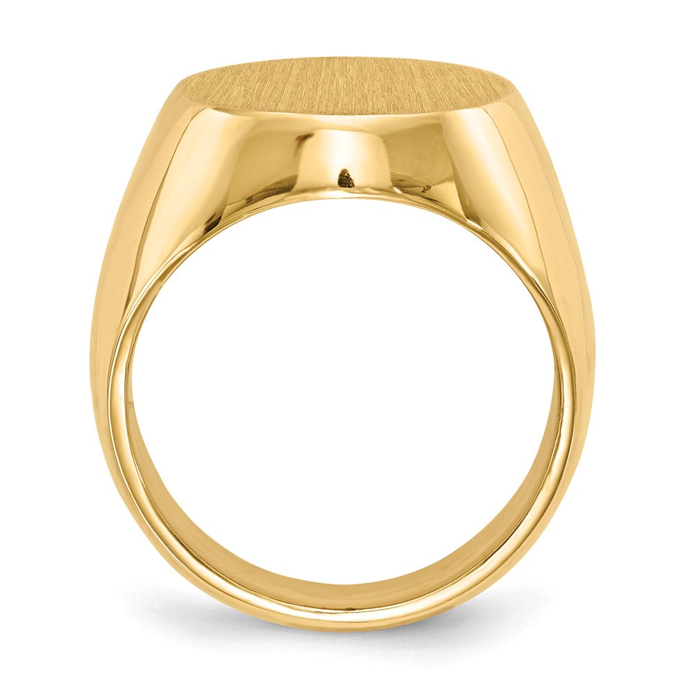 14k 16.0x18.5mm Closed Back Mens Signet Ring