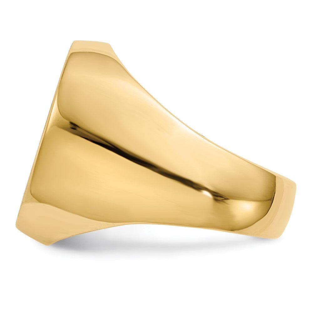 14k 16.0x18.5mm Closed Back Mens Signet Ring