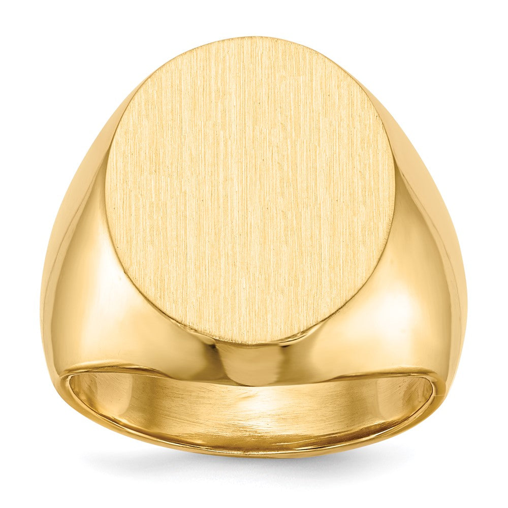 14k 16.0x18.5mm Closed Back Mens Signet Ring