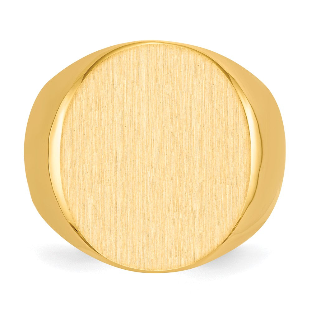 14k 17.5x19.5mm Closed Back Mens Signet Ring