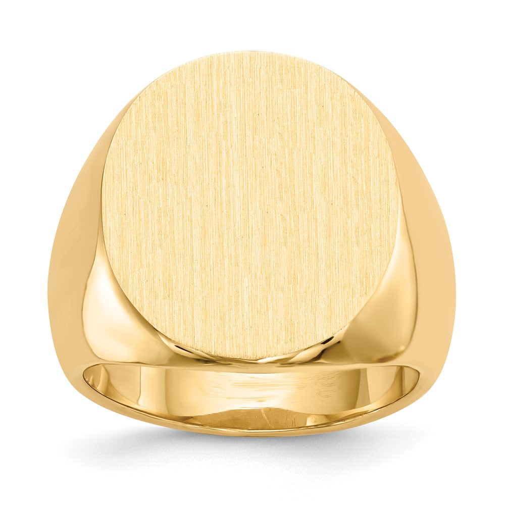 10k 17.5x19.5mm Closed Back Mens Signet Ring