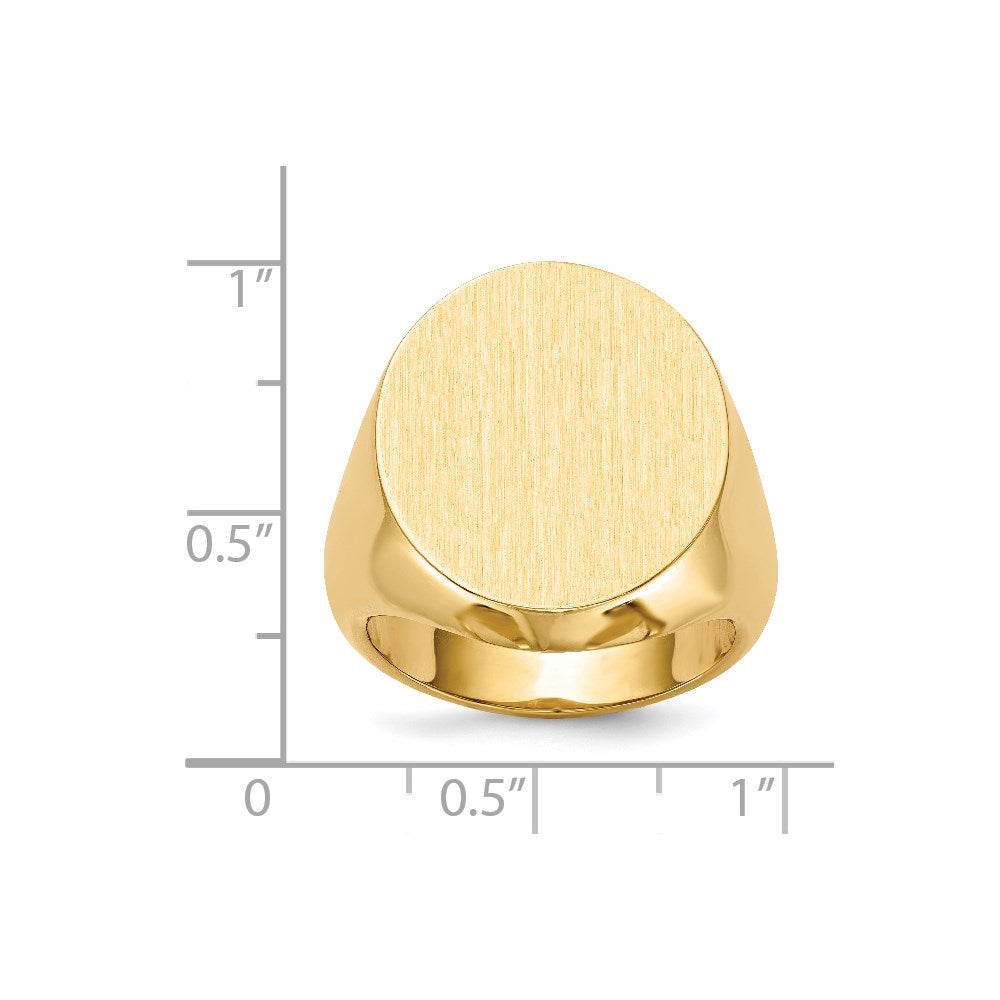 14k 18.0x20.0mm Closed Back Mens Signet Ring