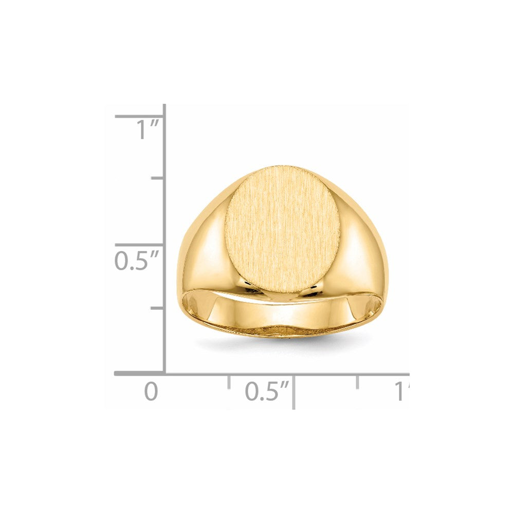 14k 12.0x14.5mm Open Back Mens Signet Ring