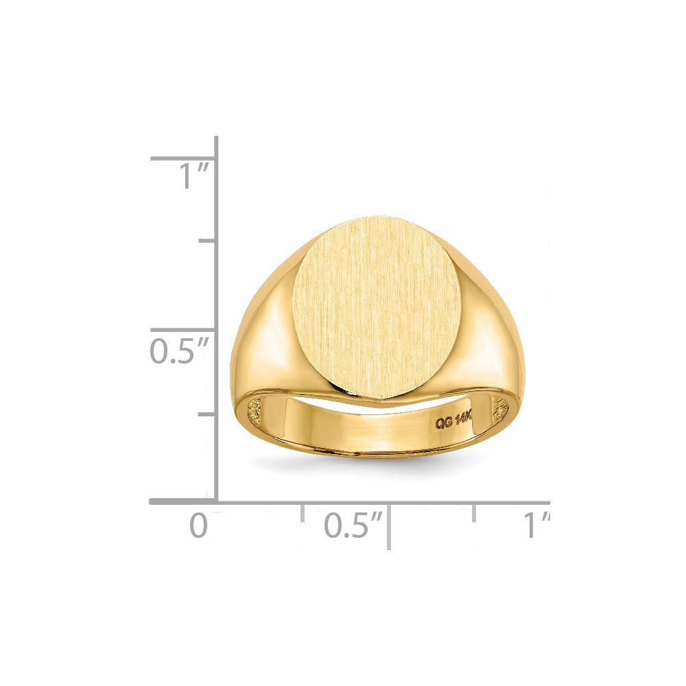 14k 13.5mm x 15.0mm Open Back Mens Signet Ring
