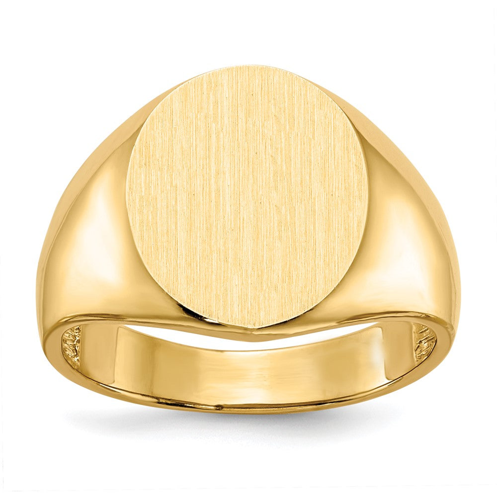 10ky 15.0x13.5mm Open Back Men's Signet Ring