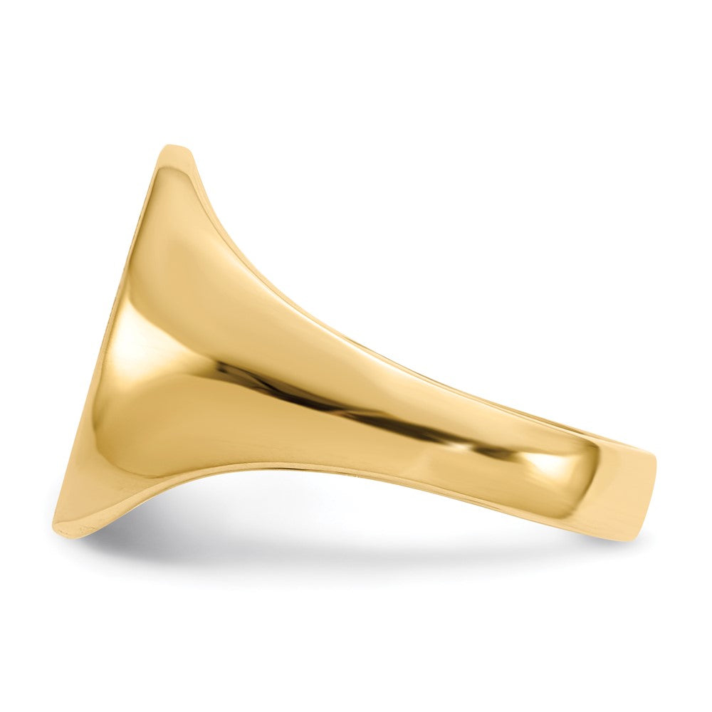 14k 13.0x14.0mm Open Back Mens Signet Ring