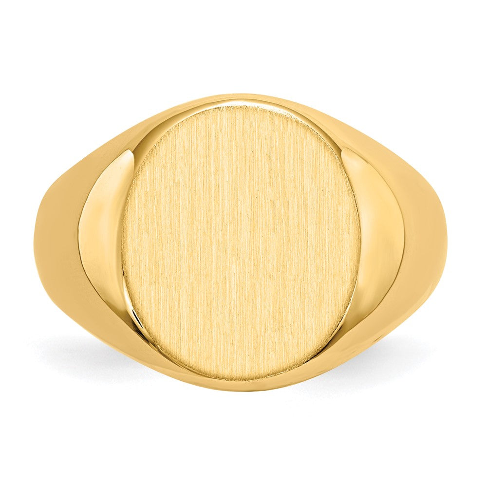 14k 13.5x16.0mm Open Back Mens Signet Ring