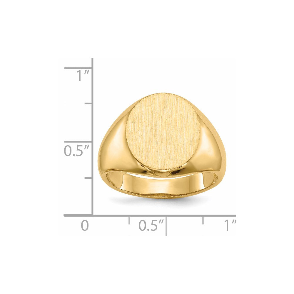 14k 13.5x16.0mm Open Back Mens Signet Ring