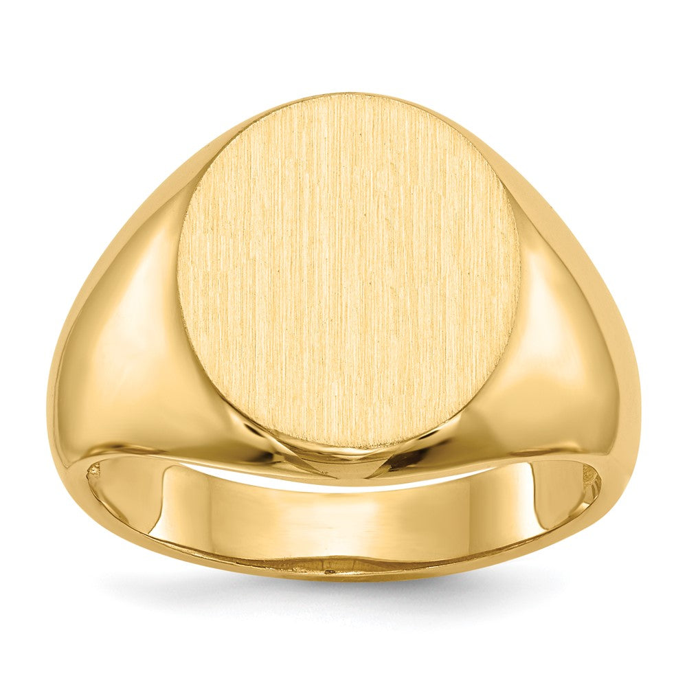 14k 13.5x16.0mm Open Back Mens Signet Ring
