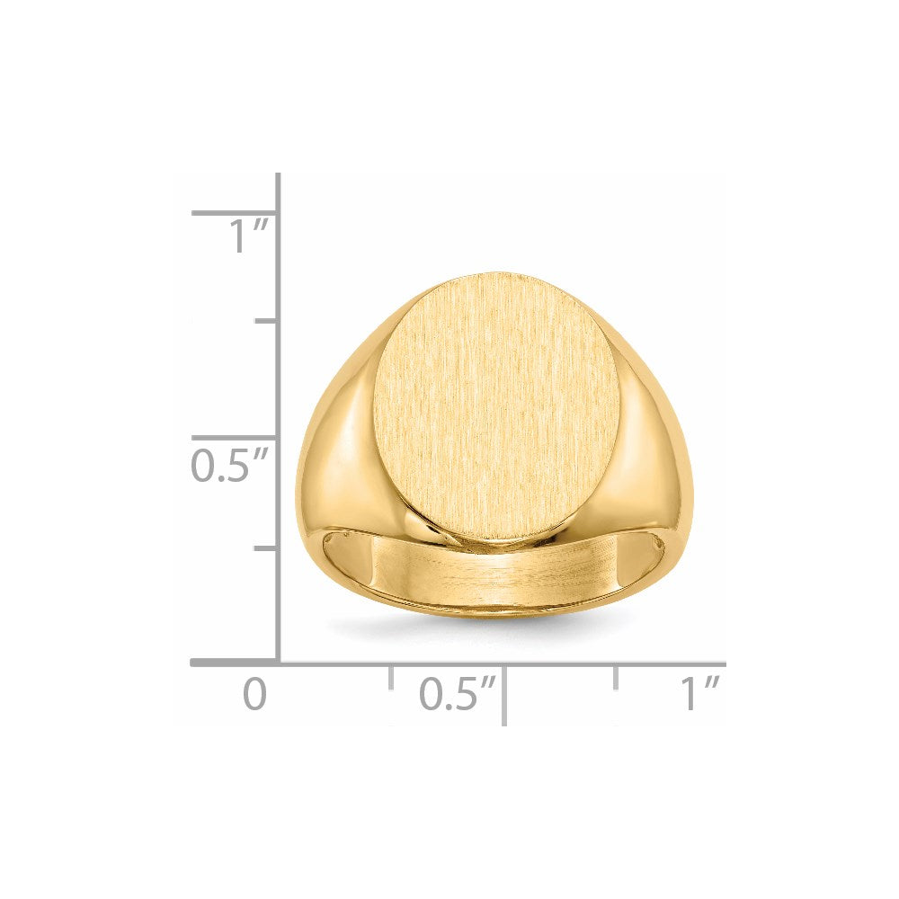 14k 14.0 x18.0mm Open Back Mens Signet Ring