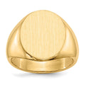 10k 18.5x14.0mm Open Back Men's Signet Ring