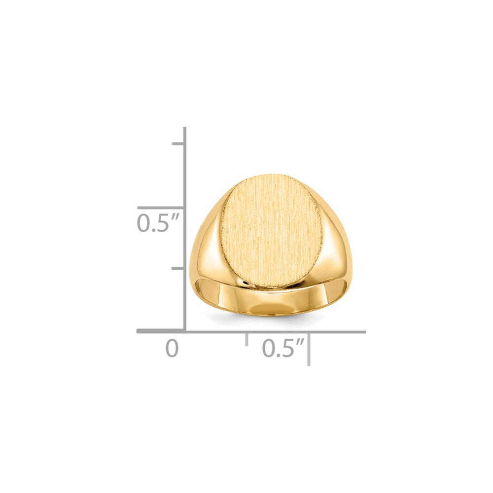 14k 12.0x13.5mm Closed Back Signet Ring