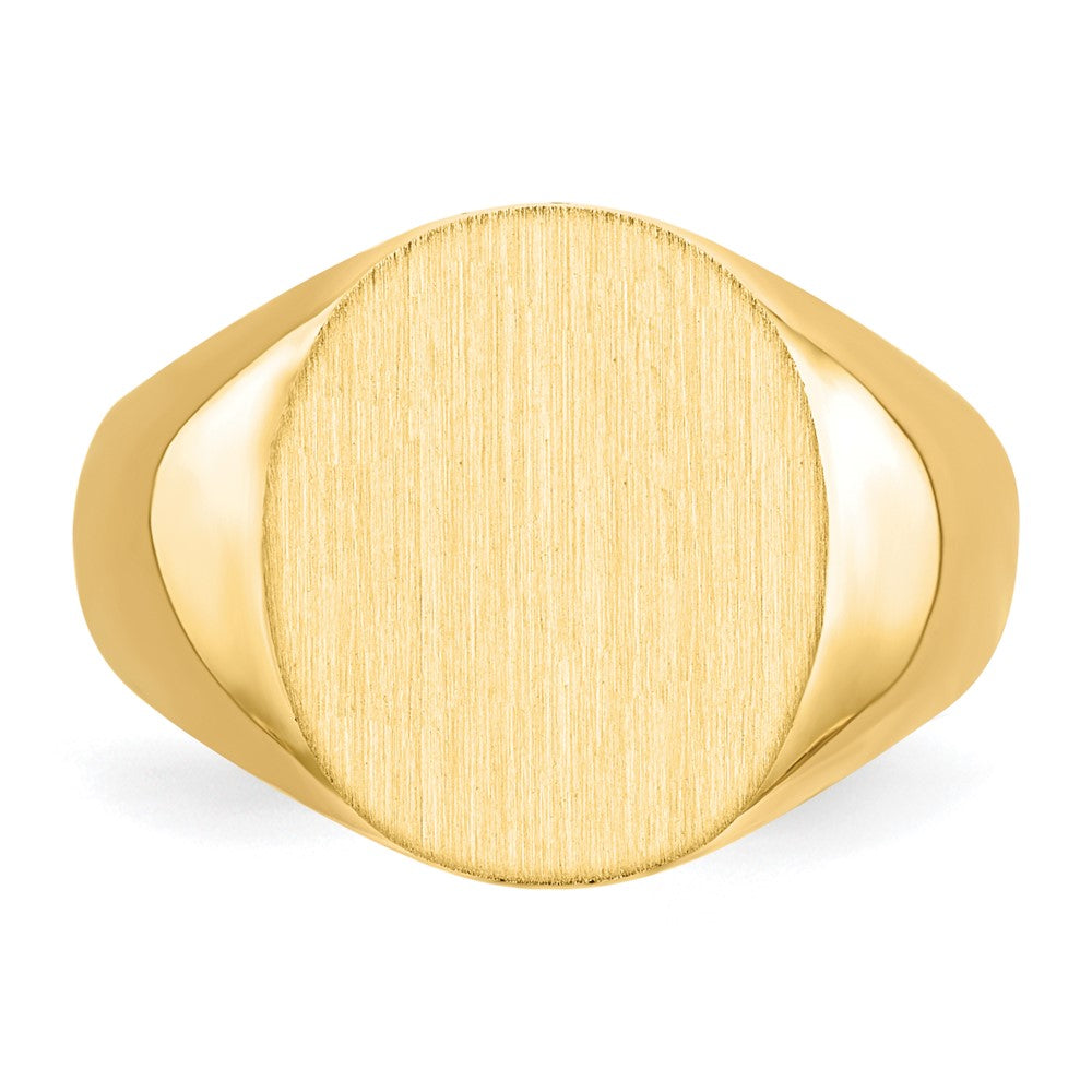 14k 12.5x14.0mm Closed Back Signet Ring