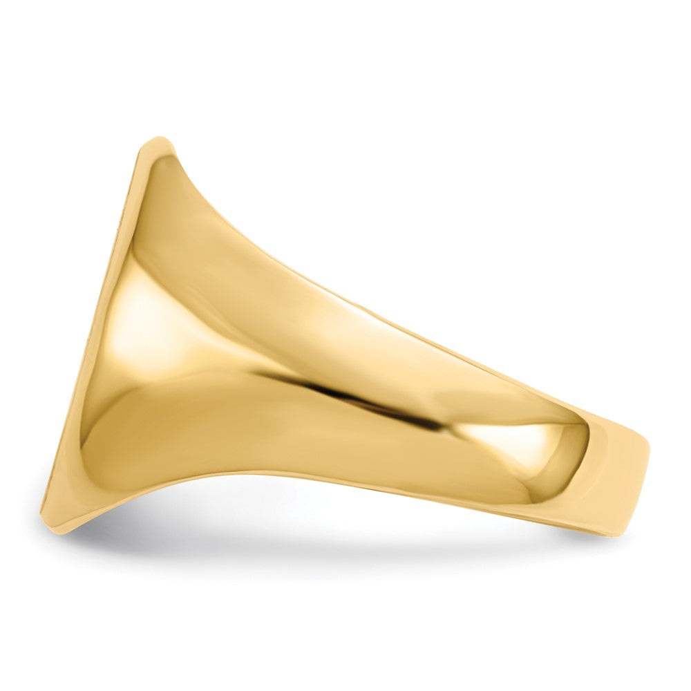 14k 11.0x15.0mm Closed Back Mens Signet Ring