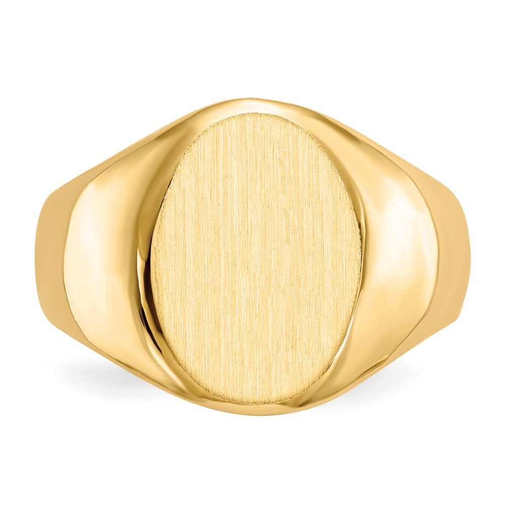 14k 11.0x15.0mm Closed Back Mens Signet Ring