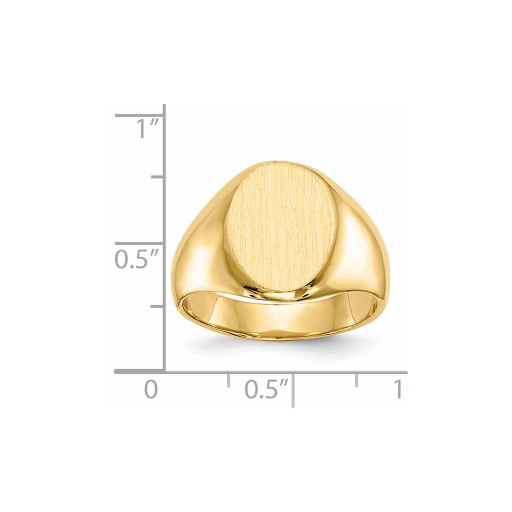 14k 11.0x15.0mm Closed Back Mens Signet Ring