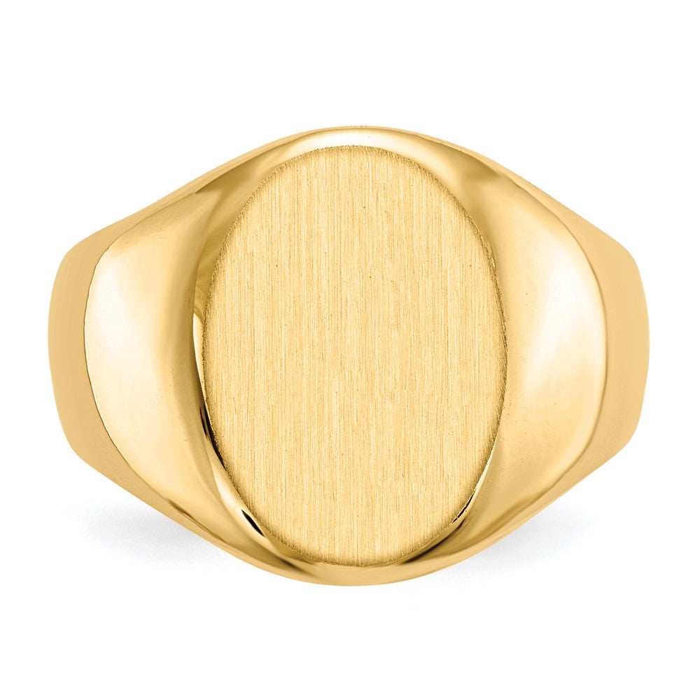 10k 16.0x11.5mm Closed Back Men's Signet Ring