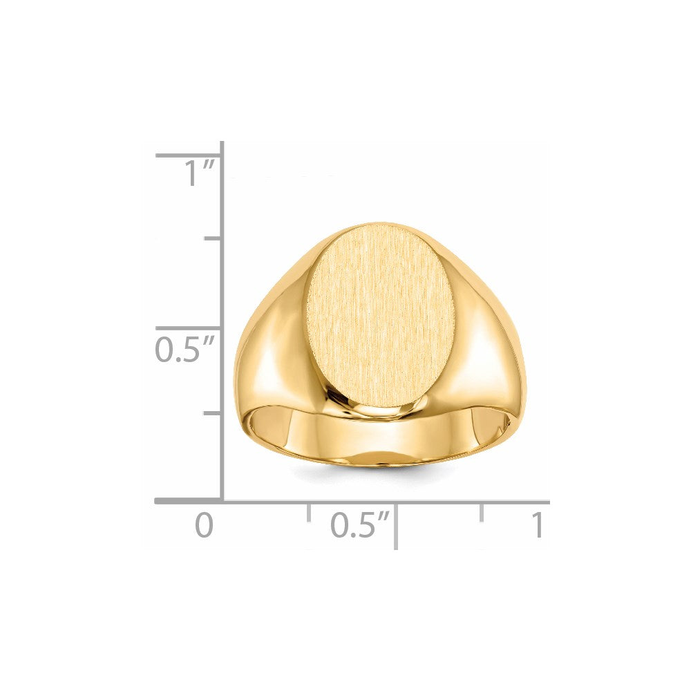14k 11.5x16.0mm Closed Back Mens Signet Ring