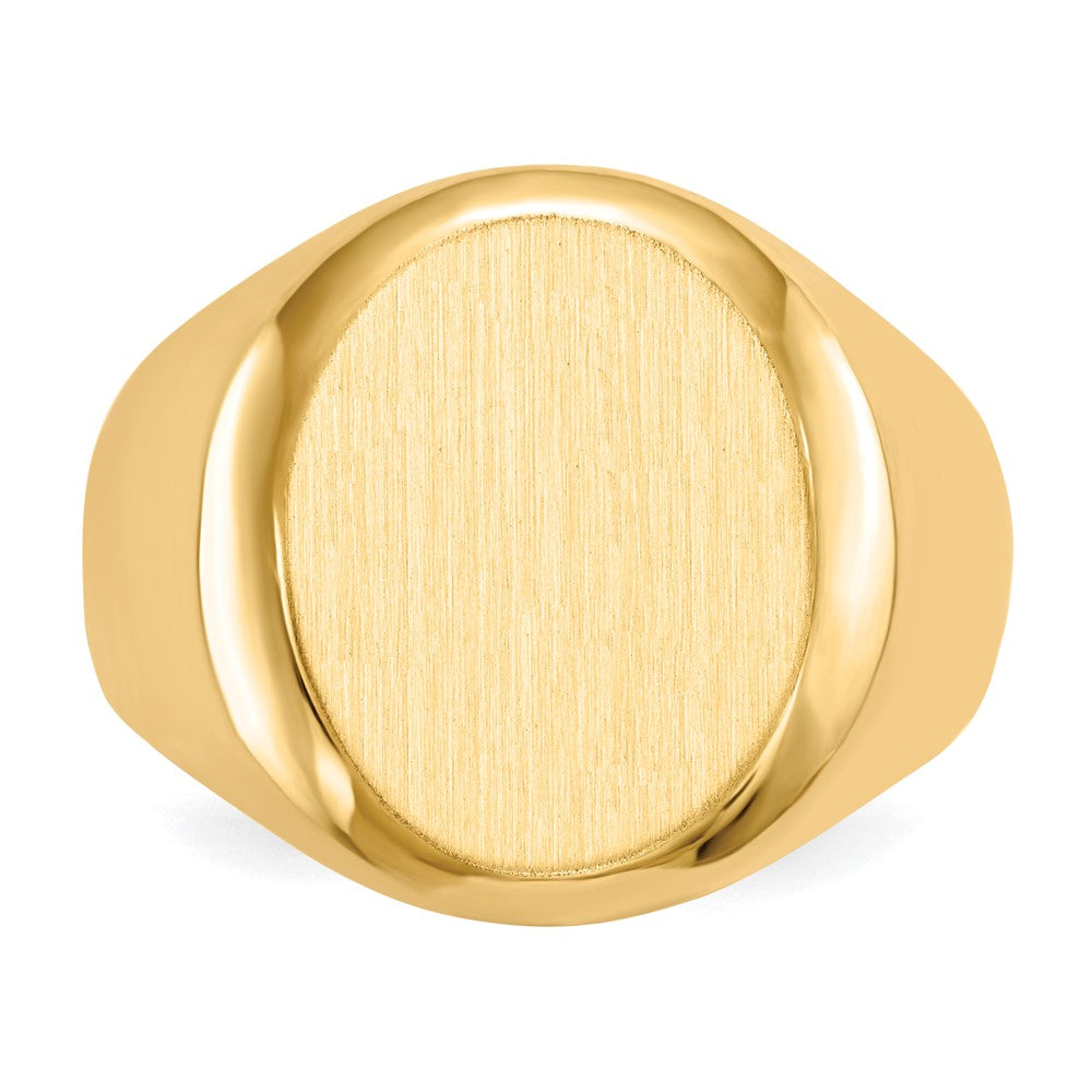 14k 13.5x16.5mm Closed Back Mens Signet Ring
