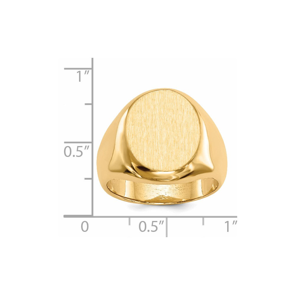 14k 13.5x16.5mm Closed Back Mens Signet Ring