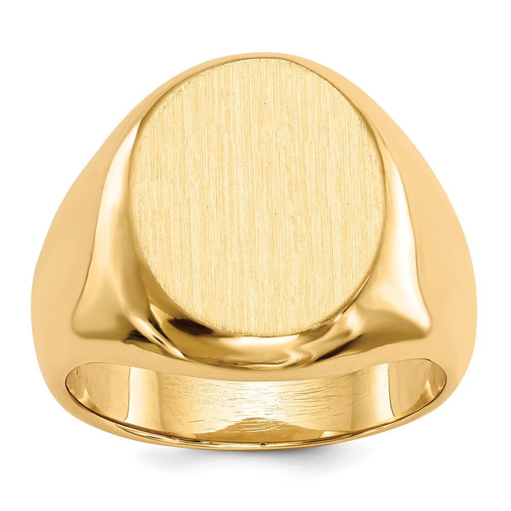 14k 13.5x16.5mm Closed Back Mens Signet Ring