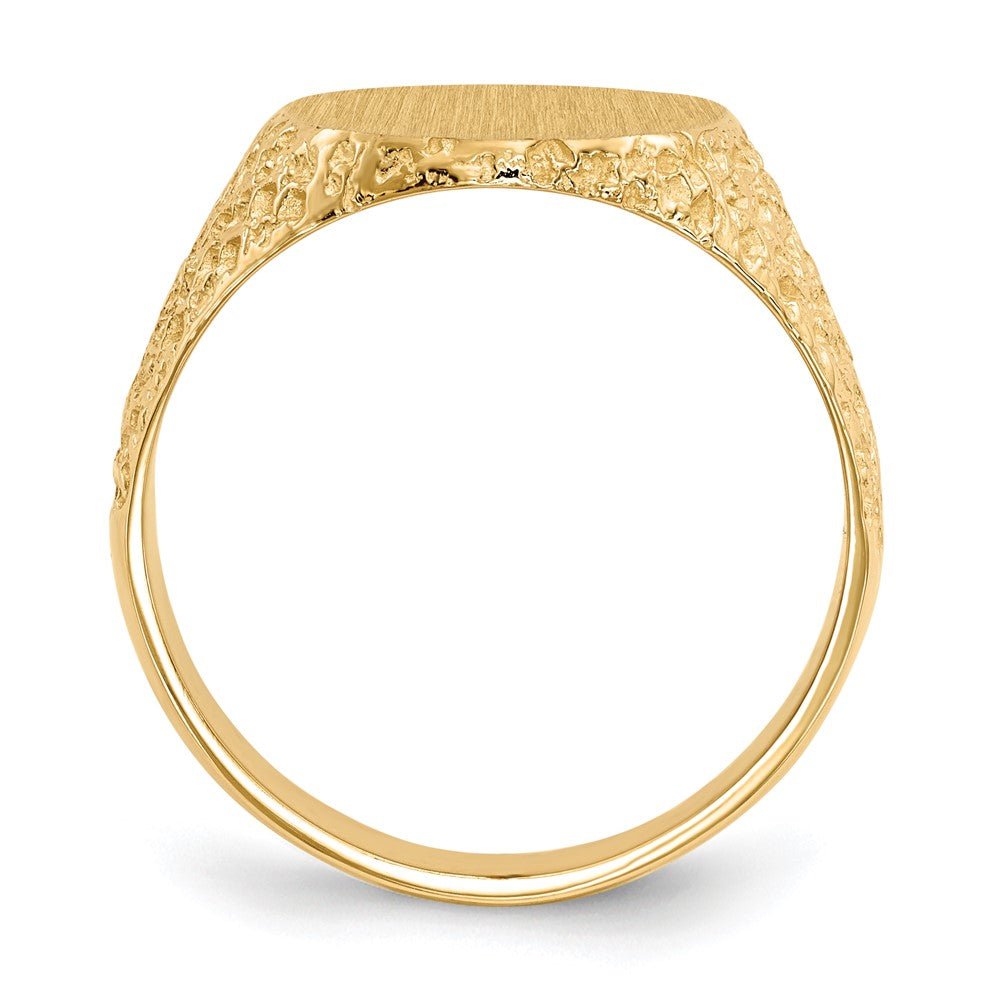 14k 13.0x17.0mm Closed Back Mens Signet Ring